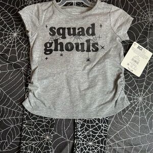 Gray 'Squad Ghouls' T-Shirt and Spiderweb Leggings Set
